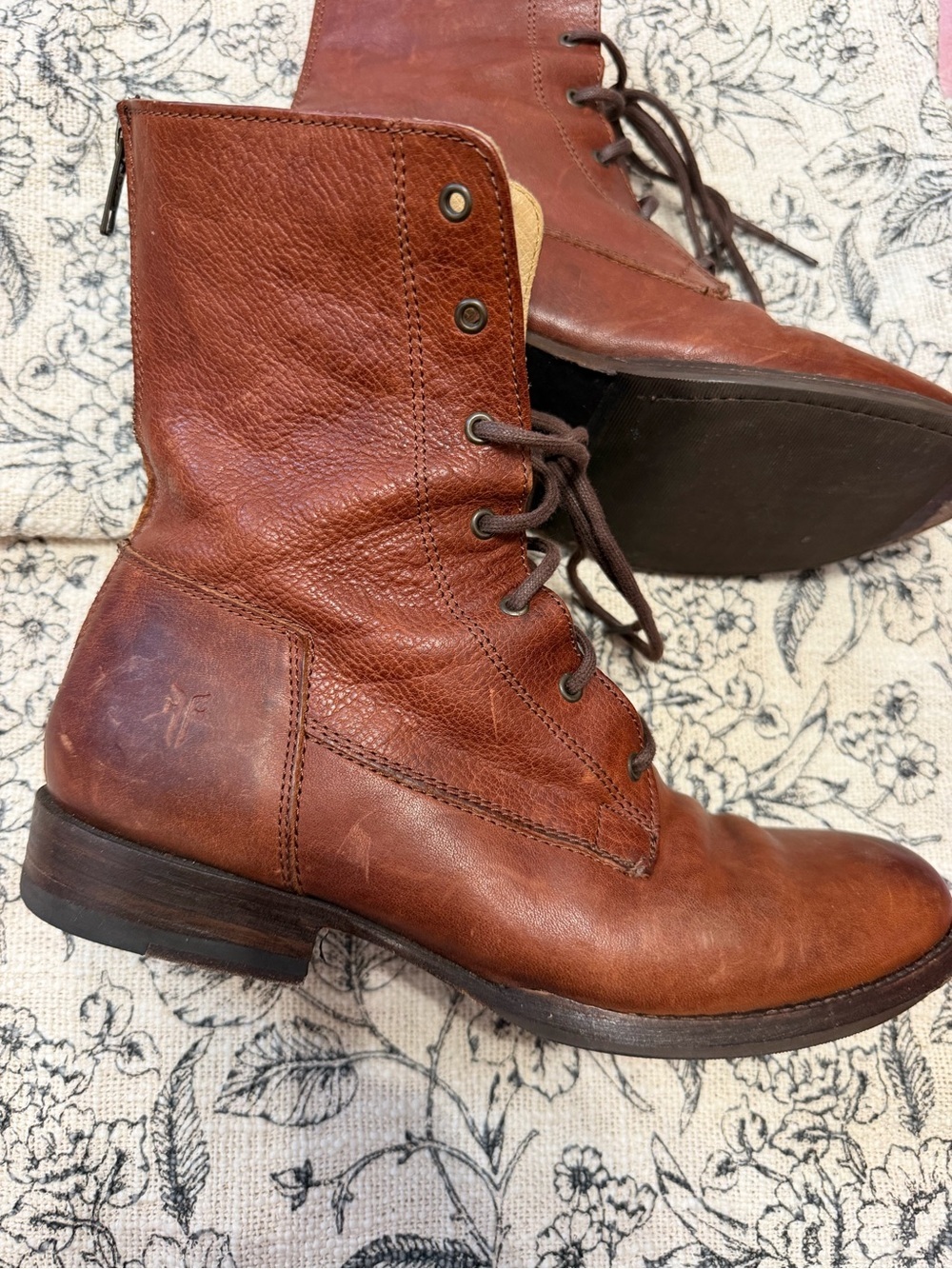 FRYE leather lace-up boots Brown Leather - Picture 11 of 15